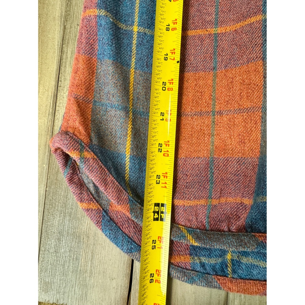 Toad&Co Orange Plaid Half-Zip Button Down Shirt - Picture 9 of 9